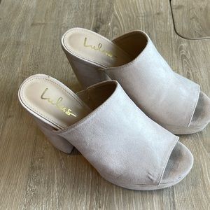 Light Pink Lulus open toe mule